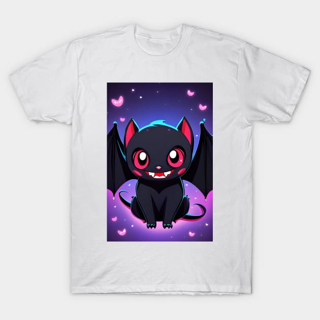 Cute Kawaii Vampire Bat T-Shirt by Spaceboyishere